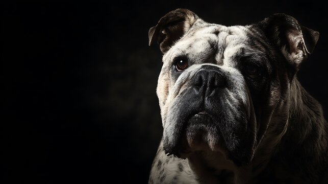Noble Boxer Dog Portrait in Dramatic Studio Lighting on Black Background