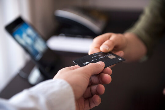 Handing over credit card