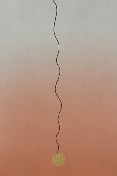 Abstract minimal harmony concept with wavy line and circle