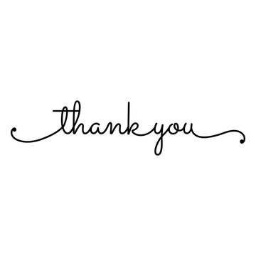 Elegant thank you cursive text design