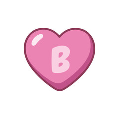 Cute pink heart design with letter b © Vexels