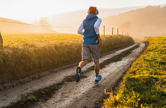 Young man jogging in the morning