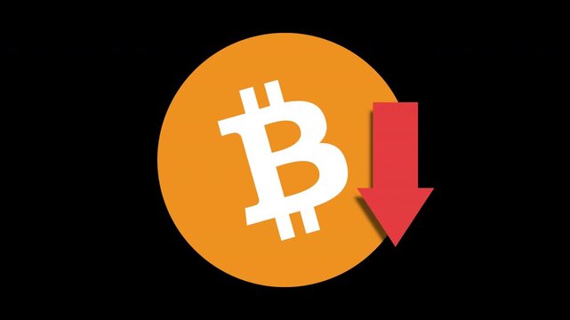 Falling bitcoin animation