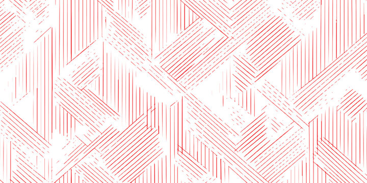 Red diagonal intersecting hatched lines seamless pattern with modern abstract striped geometric texture vector illustration.