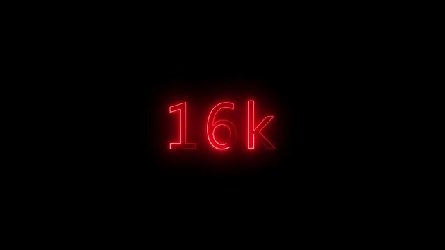 15K Followers Celebration Red Neon Animation Prompt Red Neon Animation