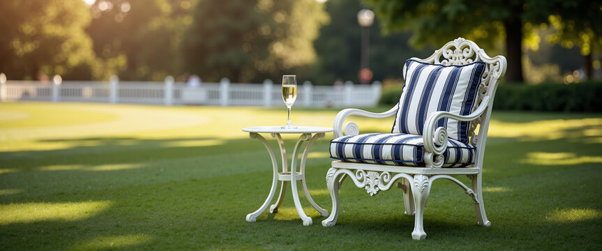 Empty lounge chair in Royal Ascot box web