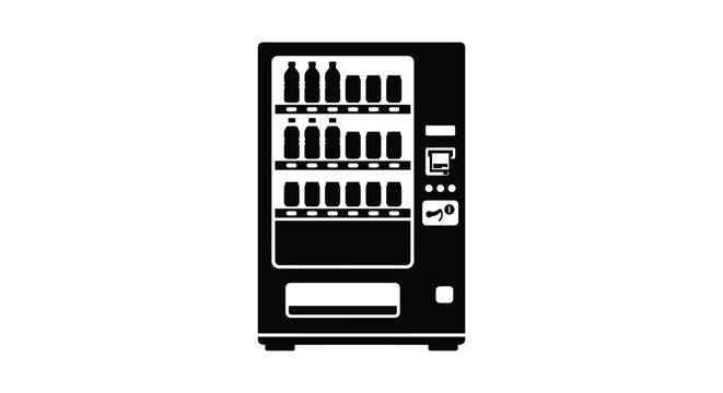 Vending machine silhouette on a white background simple graphic design