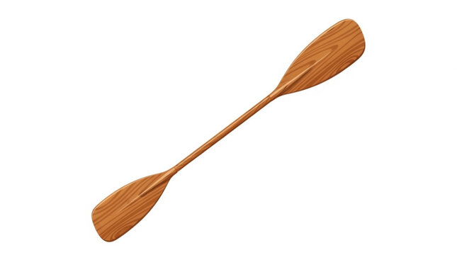 Single wooden boat oar paddle for rowing and nautical travel
