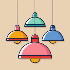 Fototapeta premium Colorful Pendant Lampshade Collection for Modern Interiors