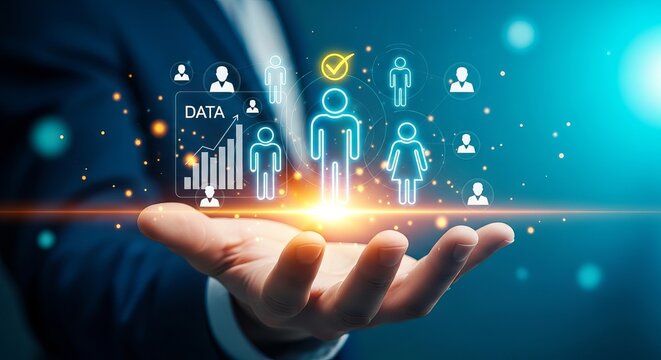 Human resources management and data analytics concept