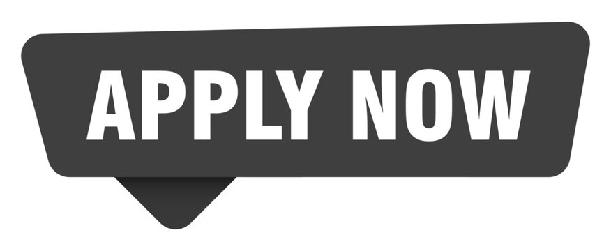 apply now black sign isolated on transpatent background. apply now sticker