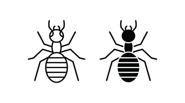 Black and white bed bug illustration