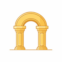 Obraz premium Golden Archway with Classical Columns