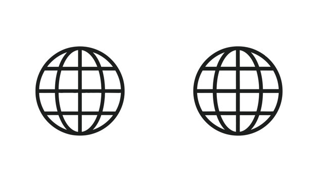 Two globe icons with grid lines