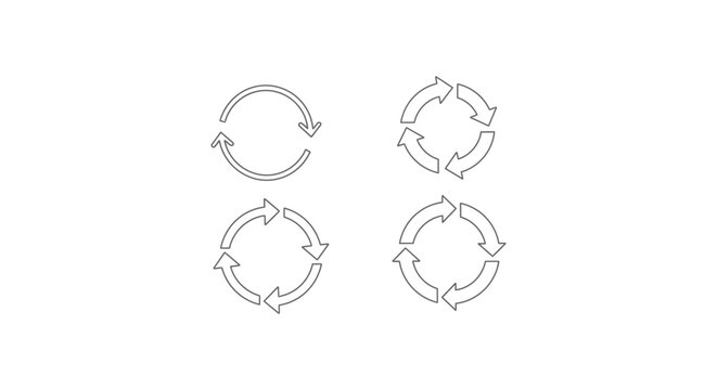 Circular arrows showing different rotation directions