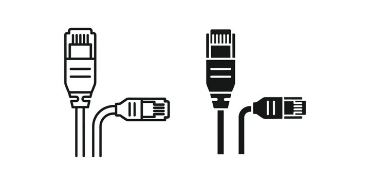 Ethernet Network Cables with RJ45 Connectors on White Background symbolizing Connectivity