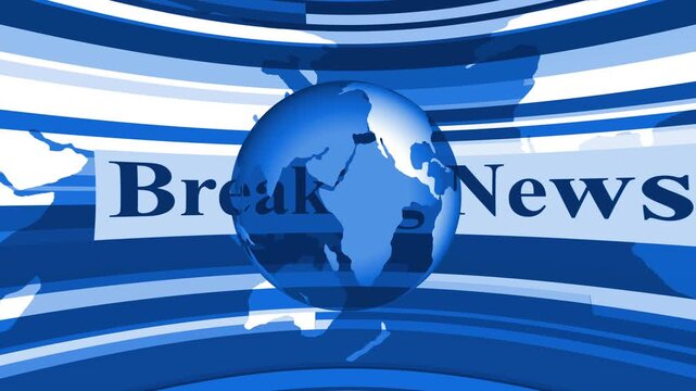 Monochrome breaking news globe graphic background animation