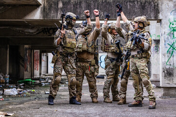 Fototapeta premium Squad Unity Ritual in Urban AO