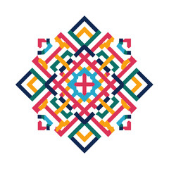 Fototapeta premium Colorful Geometric Mandala Pattern Design