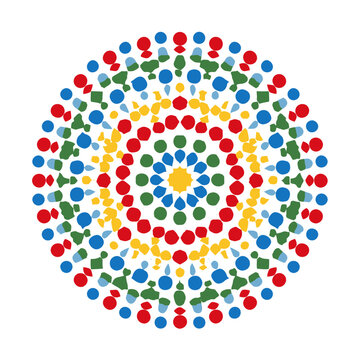 Colorful Geometric Mandala Pattern Isolated