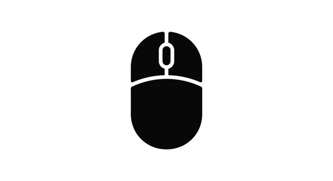 Computer mouse silhouette on a white background simple graphic design