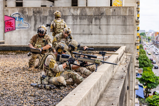 Sniper Team Conducting Rooftop Overwatch