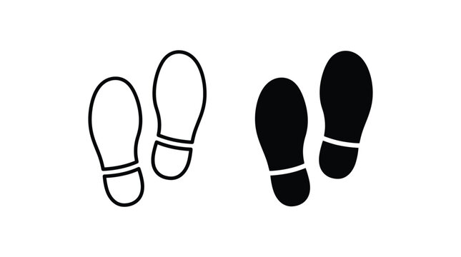Simple black and white footprints illustration