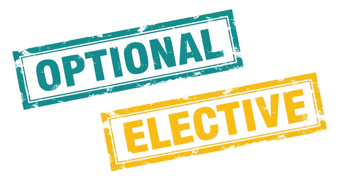 Optional and elective stamps in vibrant colors with a modern design for educational or organizational use