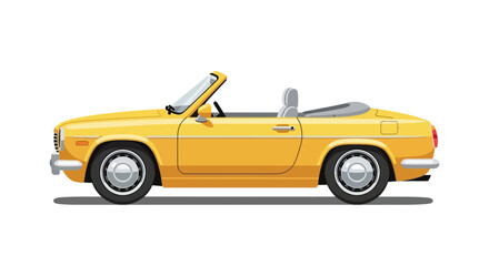 Obraz premium Yellow Convertible Sports Car Side View.
