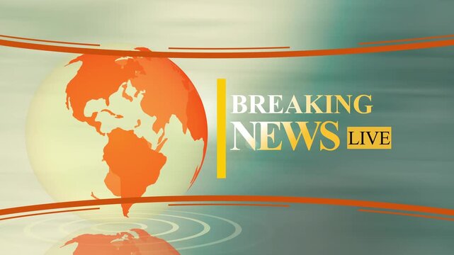 Breaking news live globe graphic background animation