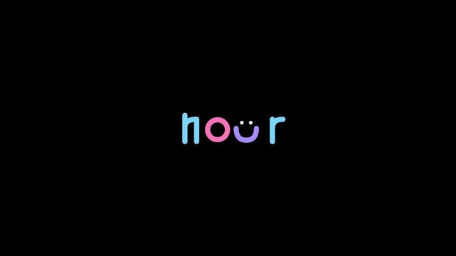 Hour Text Logo Animation with Modern Time Concept Design