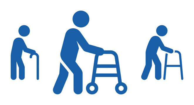 Elderly senior assistance signs physical helper walking frame support