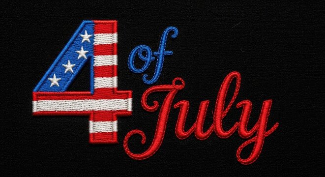Patriotic 4th of july embroidery design independence day usa celebration patch