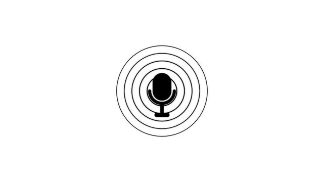 Microphone records sound waves illustrating audio capture and transmission