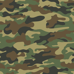 Fototapeta premium Classic Military Woodland Camo Background, Urban Black and Grey Tactical Camouflage Seamless Pattern Vector