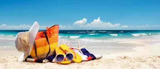 Summer Vacation - Beach Bag And Accessories On Tropical Sand © Romolo Tavani