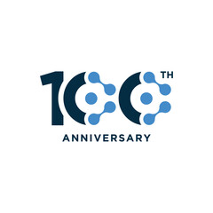 Fototapeta premium Number 100 Anniversary years for birthday celebrating holiday logo design