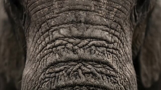 Close-up of elephant skin showcasing detailed wrinkling texture and natural patterns