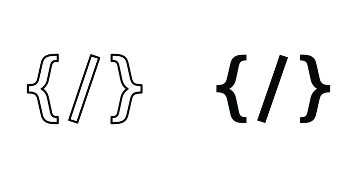 Coding Brackets Abstract Symbol Against Clean White Background for Programming Concept