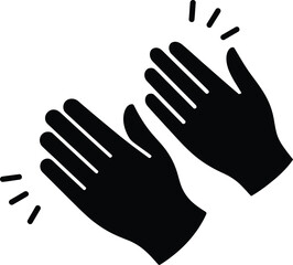 Fototapeta premium Vector illustration of hands clapping isolated on a plain transparent background.