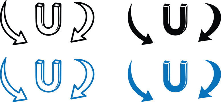 Magnetic polarity concept with rotating arrows