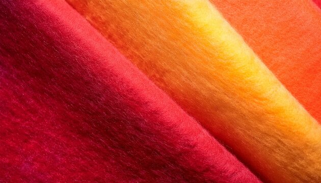 Red And Orange Gradient Felt Fabric Texture Background Soft Wool Textile Material With Diagonal Light Effect For Wallpaper Or Craft Design