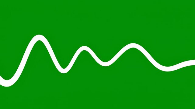 Wavy Line Animation on Green Screen Background with Black Gap Between