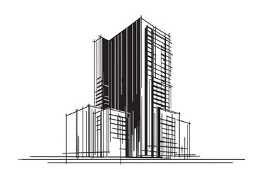 Obraz premium High rise building sketch, doodles
