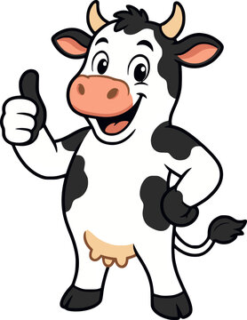Friendly Cow Mascot or Logo for Milk Brand or Dairy Business