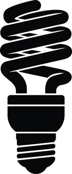 cfl bulb spiral vector icon energy efficient lighting symbol