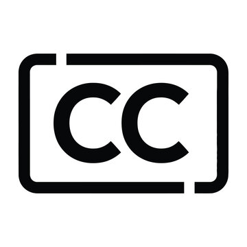 Closed Captioning Symbol Icon Isolated on White Background Representing Accessibility and Media