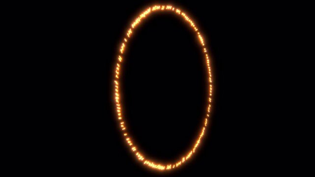 Abstract Glowing Golden Ellipse Ring Motion Background.