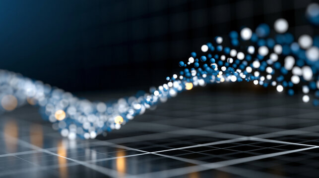 Scatter plot minimal light theme with discrete data point constellation plotted on polished coordinate grid, statistical outlier clustering visible in asymmetric distribution, regr