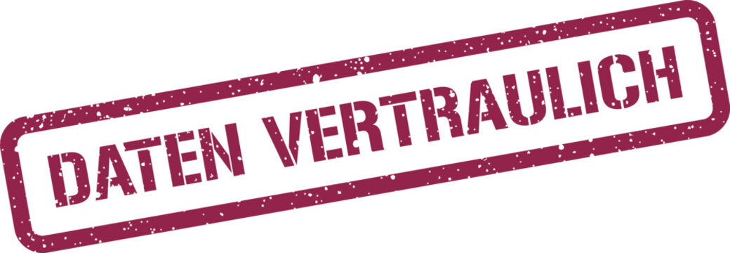 Rustic rubber stamp icon with text daten vertraulich in a rectangular frame for sensitive information